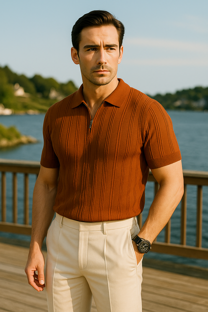 [BUY 1 GET 2]Knitted Polo Short Sleeve T-Shirt