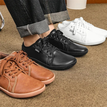 2024 Men Shoes New Flats Leather Walking Shoes Men Barefoot Wide-toed Shoes Wider Toe Casual Sneakes Large Size 47 48