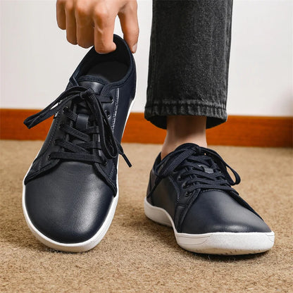2024 Men Shoes New Flats Leather Walking Shoes Men Barefoot Wide-toed Shoes Wider Toe Casual Sneakes Large Size 47 48